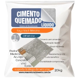 kit Cimento Queimado Líquido- Branco - Off White-20kg