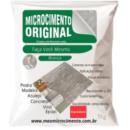 1-Microcimento Original Espatulado - Espatulado - Branco ( Piso, Parede, Vigas, Teto)